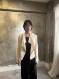 Cleft Jacket — 冷染蠟感棉帆布垂墜開襟外套